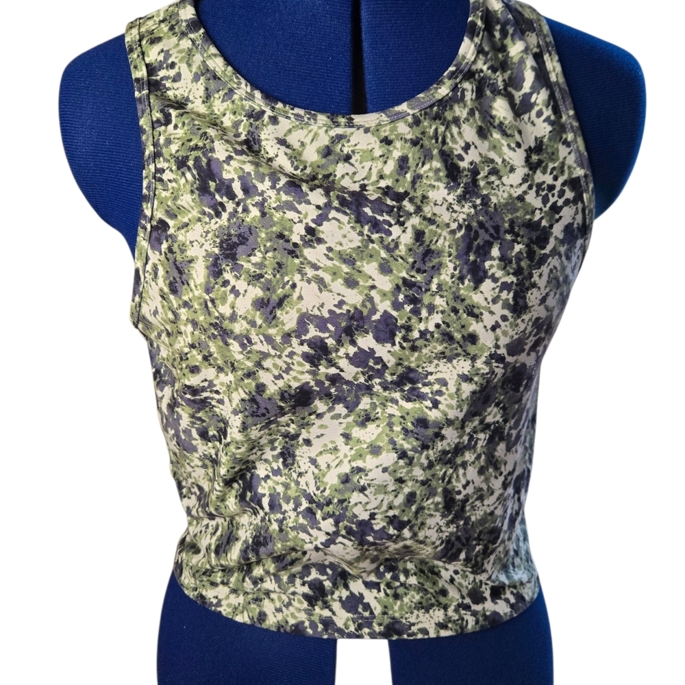 Balance Collection Green and Black Patterned Tank Top